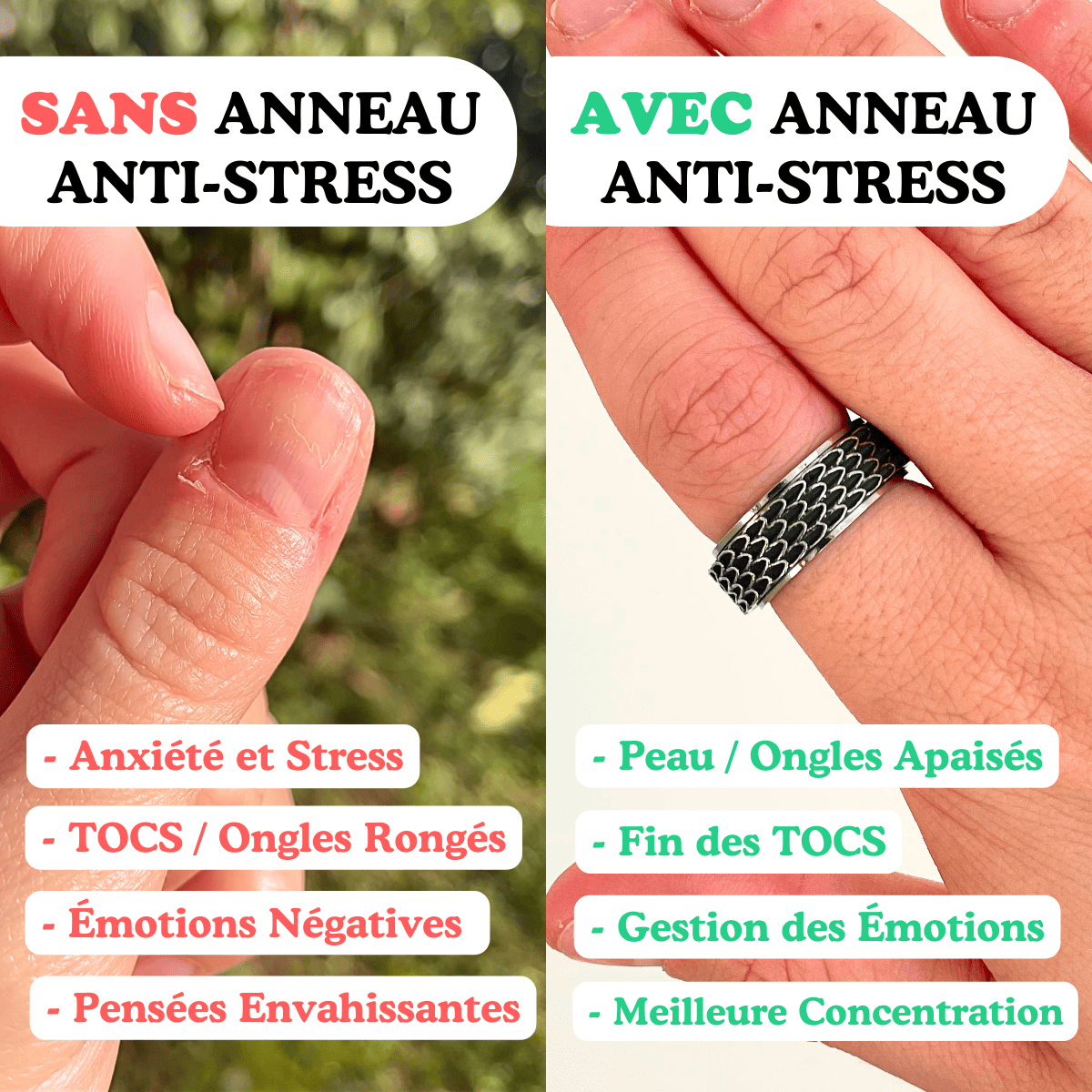 Anneau Anti-Stress Homme - Écaille