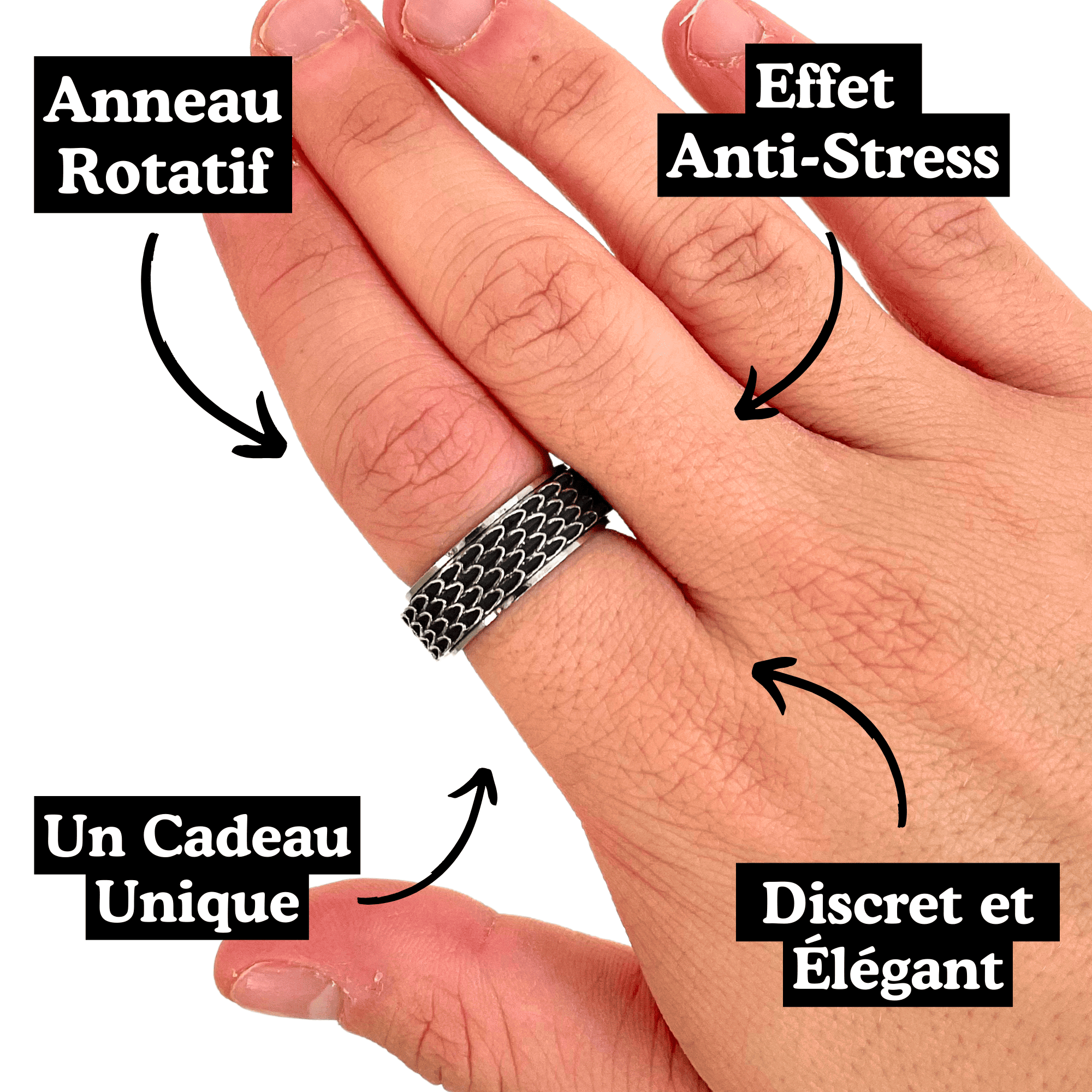 Anneau Anti-Stress Homme - Écaille